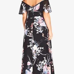 City Chic Cold Shoulder Formal Floral Maxi - Plus size 20 - New with tags